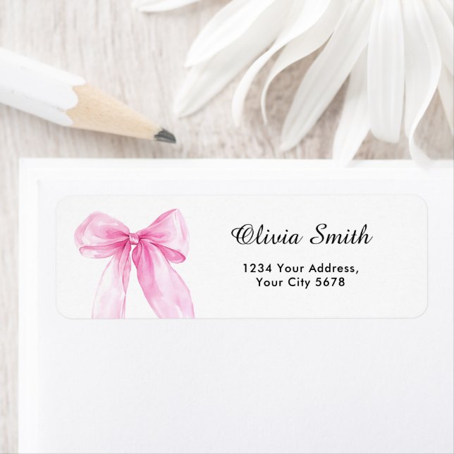 Rosa bandrosbabyshoweradress returadress etikett (Insitu)
