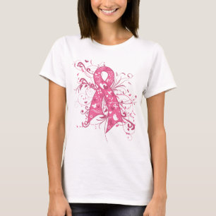 Rosa bandrulla för bröstcancer t-shirt