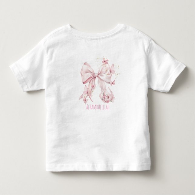 Rosa bandskärmöglonfjärilar t shirt (Baksida)