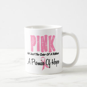 Rosa bandsymbol för bröstcancer av hopp kaffemugg
