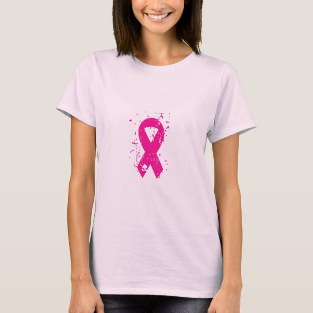 Rosa bandT-tröja för bröstcancer T-shirt (Framsida)