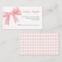 Rosa bandy gingham snygg baby shower blöja lotteri
