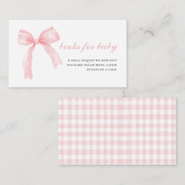 Rosa bandy gingham snygga baby shower-böcker för b tilläggskort