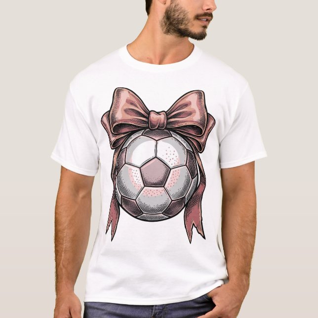 Rosa bandyboll i vintageutförande t shirt (Framsida)
