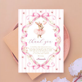 Rosa bandycheckad kanin 1-årsdag tack kort