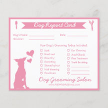Rosa Banner och Silhouette Hund Grooming Report Ca