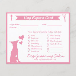 Rosa Banner och Silhouette Hund Grooming Report Ca
