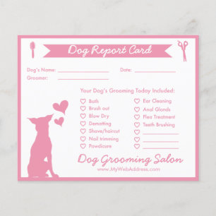 Rosa Banner och Silhouette Hund Grooming Report Ca