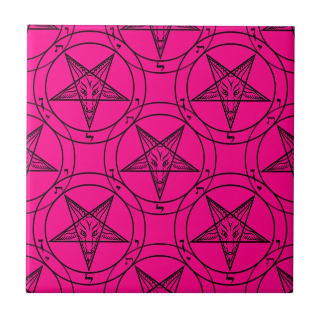 rosa baphomet kakelplatta (Framsidan)