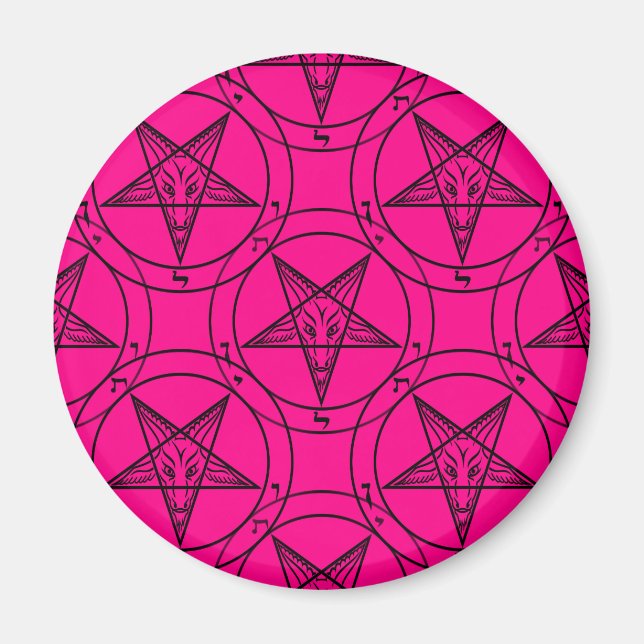 rosa baphomet magnet (Framsidan)