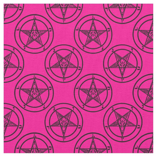 rosa baphomet pentagram halloween tyg (Närbild)