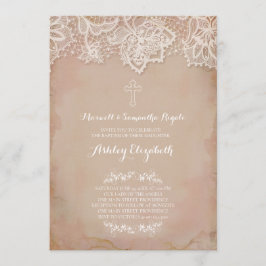 Rosa Baptism-inbjudan, Flicka Inbjudningar