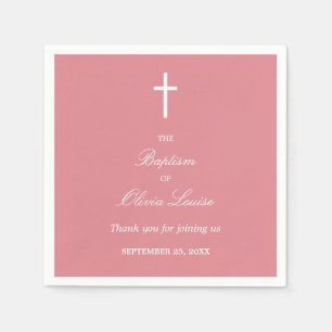 Rosa Baptism Party Napkins Pappersservett