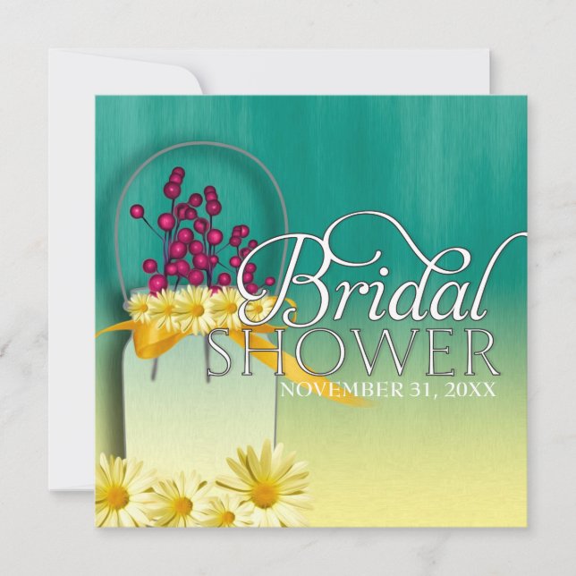 Rosa bär Mason Burk Vår Picnic Brudens sida Inbjudningar (Framsida)