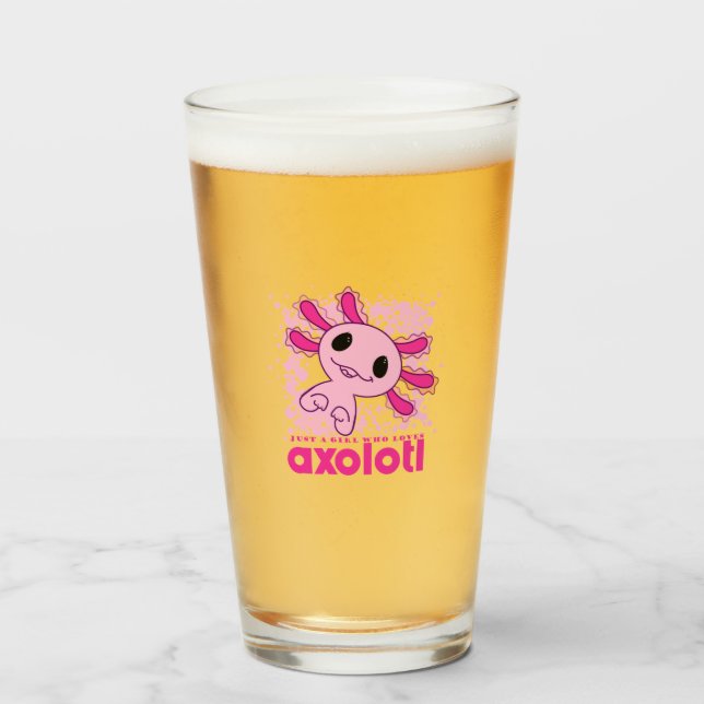 Rosa bara en flicka som Kärlek Axolotl Glaskopp (Framsida fylld)