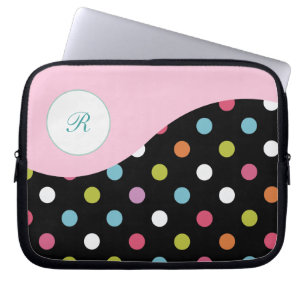 Rosa bärbar datorMonogramsleeve Laptop Sleeve