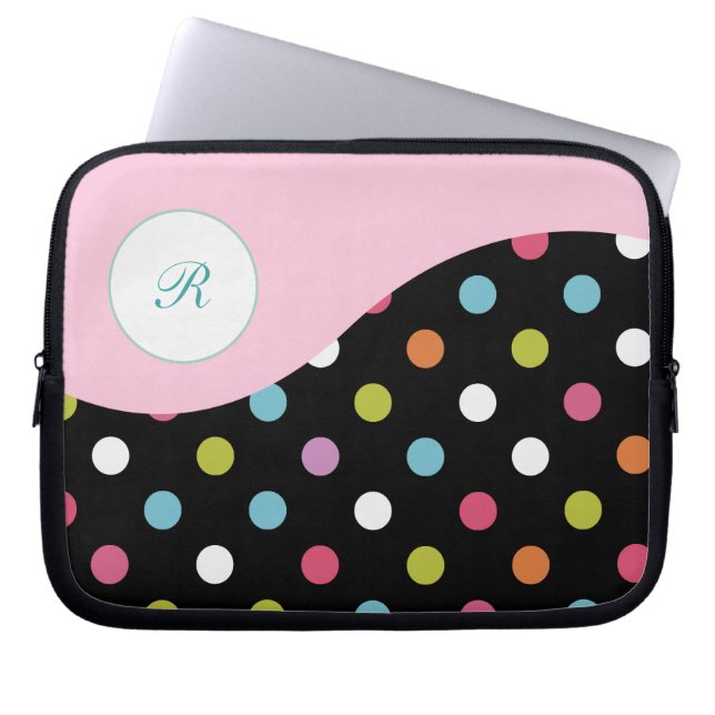 Rosa bärbar datorMonogramsleeve Laptop Sleeve (Framsidan)