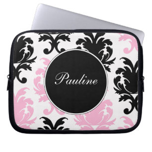 Rosa bärbar datorMonogramsleever Laptop Sleeve