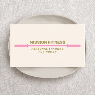 Rosa Barbell Fitness Personal Trainer Business B Visitkort
