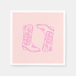 Rosa Barbie-stövlar Cowgirl Möhippa Pappersservett