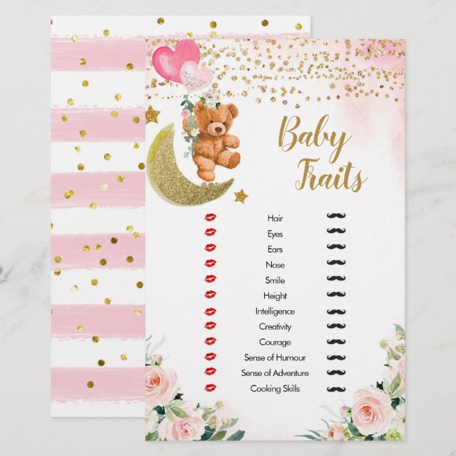 Rosa Barly Baby Traits Games Shower (Fram/baksida)