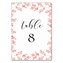 Rosa Barnets vattenfärg bröllop i Blommigten för a Bordsnummer