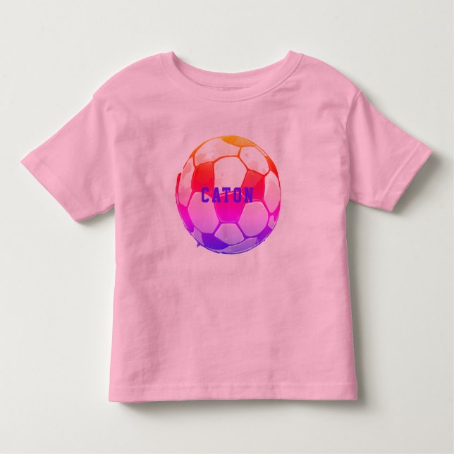 Rosa Barnfotboll Personlig T Shirt (Framsida)