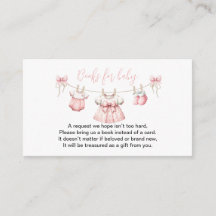 Rosa barnkläder flicka bok begäran Baby shower