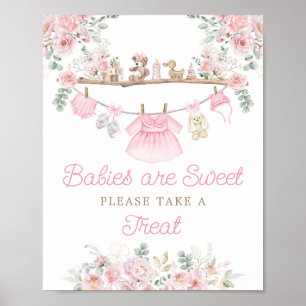 Rosa Barnkläder Spädbarn är Sweet Bord Sign Poster