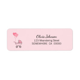 Rosa Barnvagn Returadress Etikett