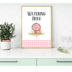Rosa Barnyard Birthday Drink Station Poster