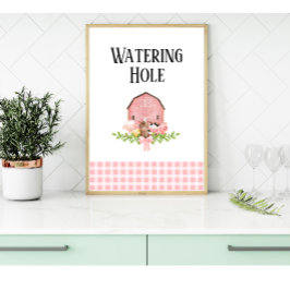 Rosa Barnyard Birthday Drink Station Poster