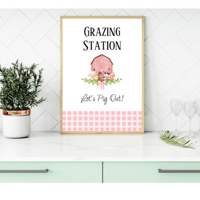 Rosa Barnyard Birthday Food Station Poster (Skapare uppladdad)