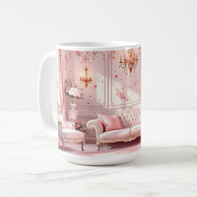 Rosa Barock Kaffemugg (Framsida vänster)