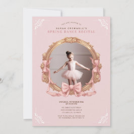 Rosa Baroque Ram Kids Ballet Dance skäl Inbjudningar