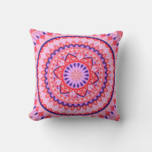 Rosa Base Mandala Dekorativ kudde