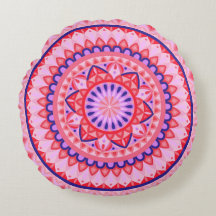 Rosa Base Mandala Round Pillow