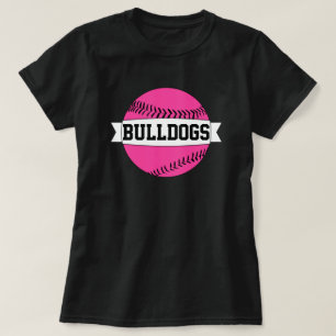 Rosa Baseball/Softball Team & Player Namn & nummer T Shirt