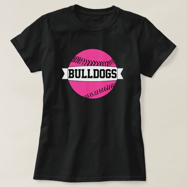Rosa Baseball/Softball Team & Player Namn & nummer T Shirt (Design framsida)