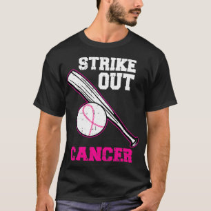 Rosa Baseball Strejka ut Coola Bröstcancer Awaren T Shirt
