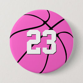 Rosa Basketball Anpassningsbar Jersey Number/Brev Knapp