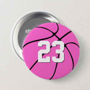 Rosa Basketball Anpassningsbar Jersey Number/Brev Knapp