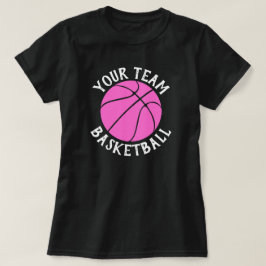Rosa Basketball Anpassningsbar Team Namn Women's S T Shirt