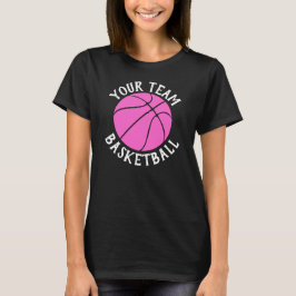 Rosa Basketball Anpassningsbar Team Namn Women's S T Shirt