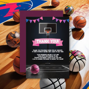 Rosa Basketball Baby Shower Party Tack Kort