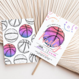 Rosa Basketball Birthday-inbjudan Inbjudningar