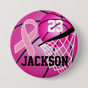 Rosa Basketball Design Cancer Awareness Support Knapp