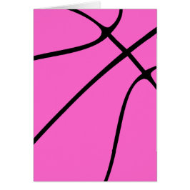 Rosa Basketball Party Anpassade-hälsningskort Hälsningskort