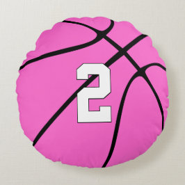 Rosa Basketball Player Anpassningsbar Jersey Numbe Rund Kudde