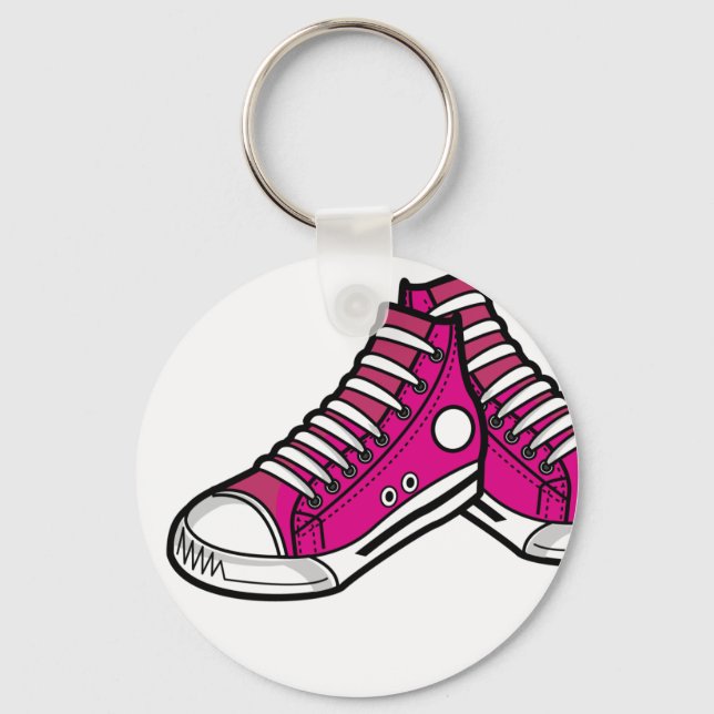 Rosa Basketball Sneaker Keychain Nyckelring (Framsida)